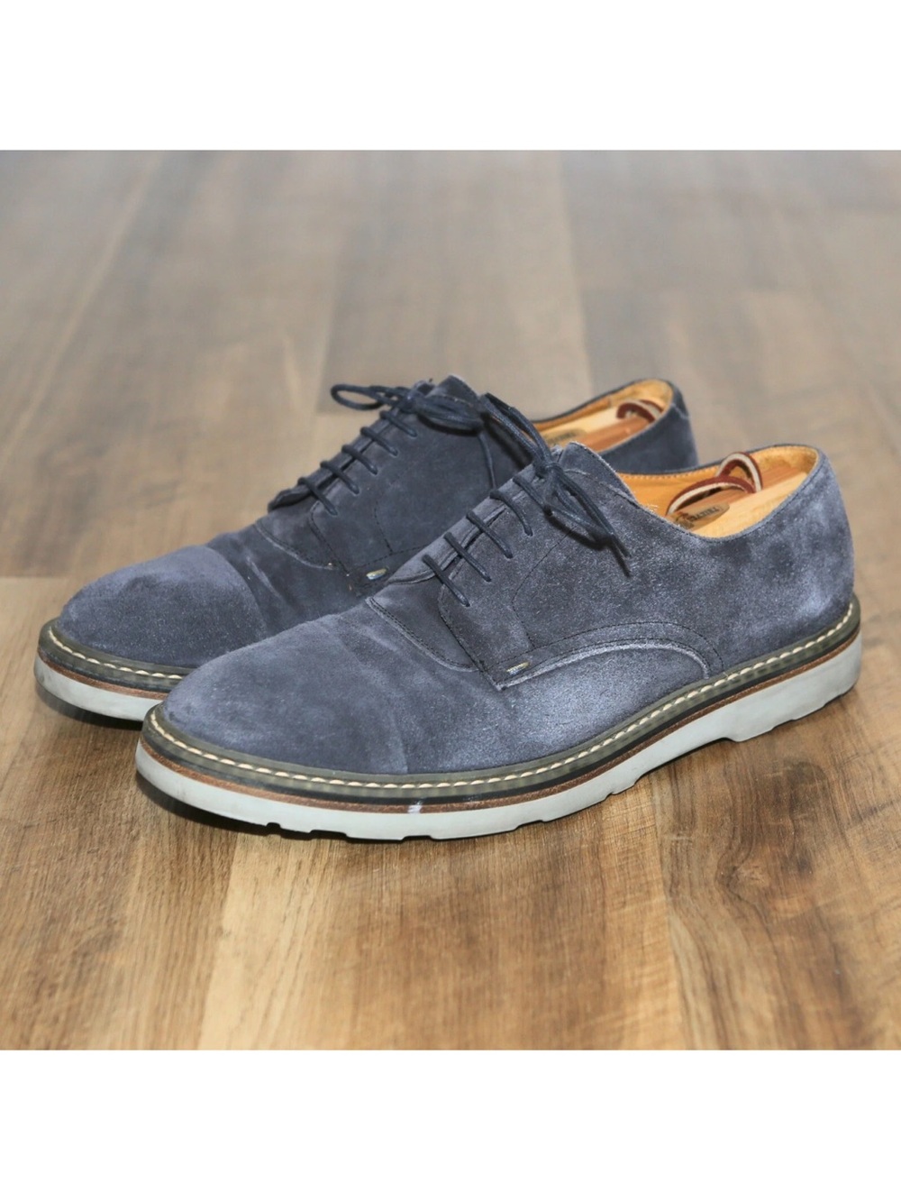 PAUL SMITH - Gray Suede Leather Derby Lace-Up Shoes ITALY - Men's Size US 9.5